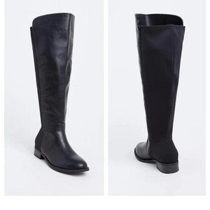 NWT  Torrid Black stretch over the knee pull up boot size 10.5 WW